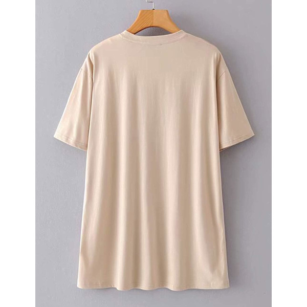 Kvinnors Oversize Grafik Tryck Lös T-shirt Kortärmad Rund Hals Lös T-shirt