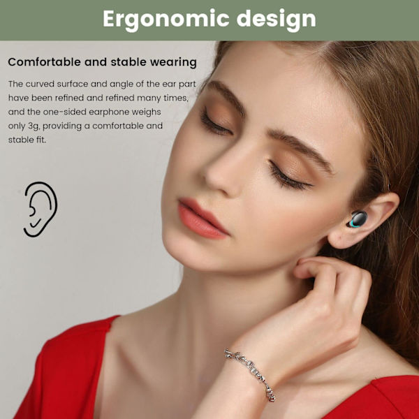 Earbuds Mini -kuulokkeet, IPX5-vedenkestävät Hi-Fi-stereokuulokkeet korvan sisään, sisäänrakennettu mikrofoniurheiluun