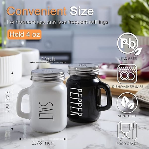 Salt- og pebersæt, 4 oz 130 ml køkkenindretning til hjemmet