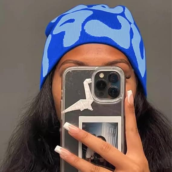 Mössa Kompatibel Kvinnor Y2K Stickad Skull Cap MEA Culpa Mössa Vintermössa Slouchy