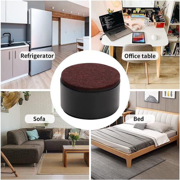 4 stk. møbelben til sofa, seng, sort, 6,2*3,8 cm