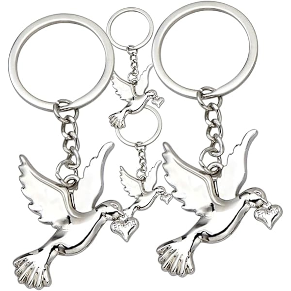 4 Pieces Peace Dove Keychain Zinc Alloy Keychain Decor Keychain Bird Keychain Gift Pigeon Keychain Hanging Pendants Pigeon Keychain