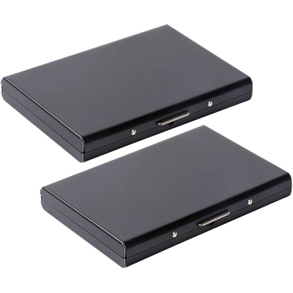 Credit Card Holder,2pcs Metal Business Card Holder with RFID Blocking Technology,Cool Slim Metal Business Card Case - 6 Slots for Your Credit Cards (