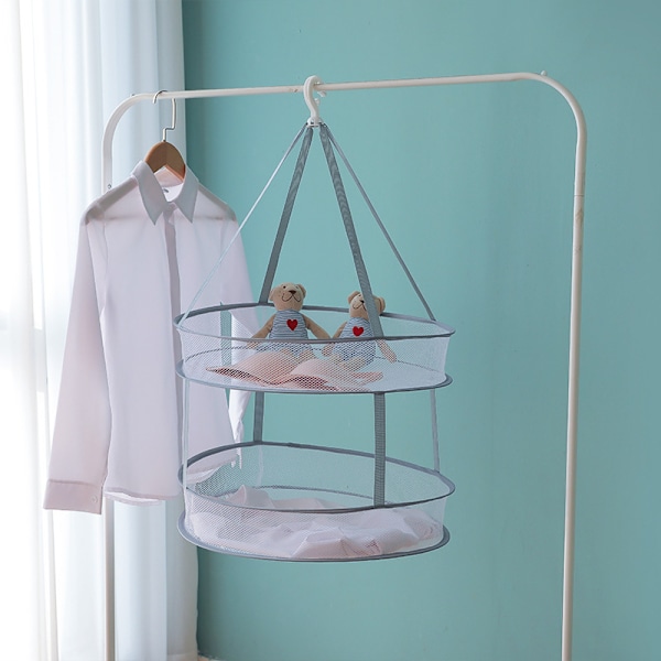 Medium rund dobbel lag foldbar kleshenger 51,5*36cm