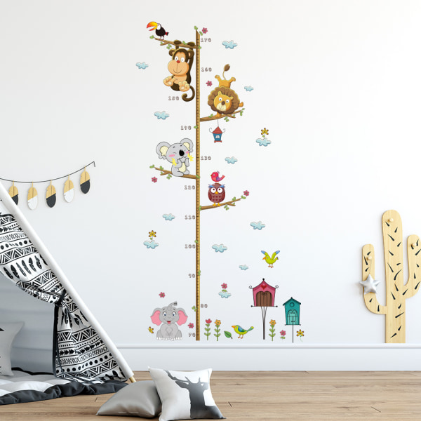 Animal Wall Stickers Høyde Vekst Måling Chart Wall Stickers Elephant