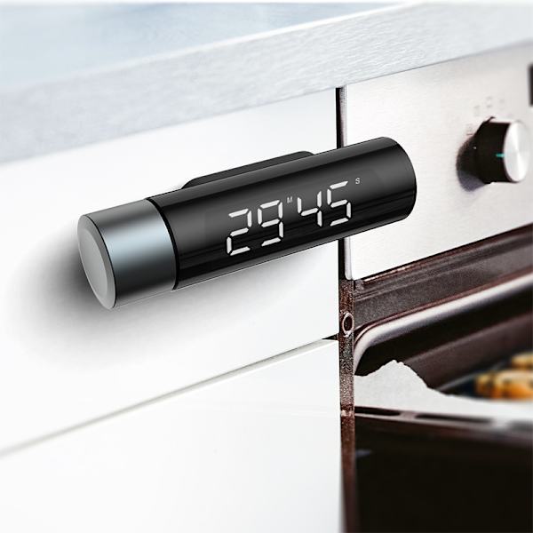 Køkken Timer, Magnetisk Digital Køkken Nedtællingstimer, HD LCD Køkken Timer med Drejeknap Indstilling til Madlavning, Bagning, Bagning, Træning, Studerende, Yoga - 1 Styk