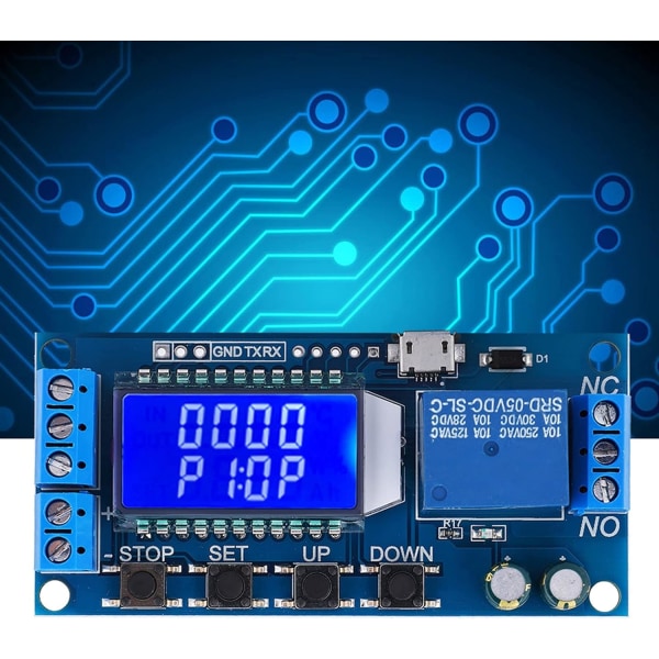 5V Tidsrelæ Forsinkelsescontroller Board Forsinkelse Frakoblingscyklus Timer 0,01s - 999 Min