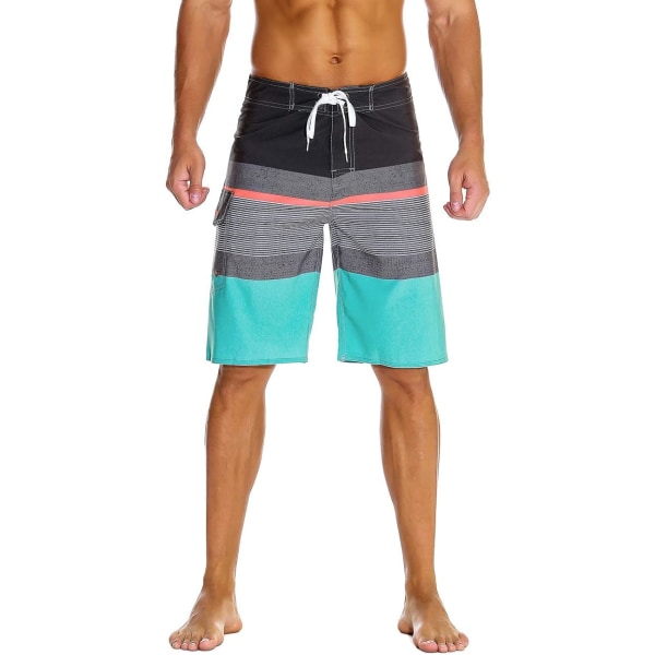 Badbyxor för män Beach Shorts Holiday Hawaiian Colorful Striped 2