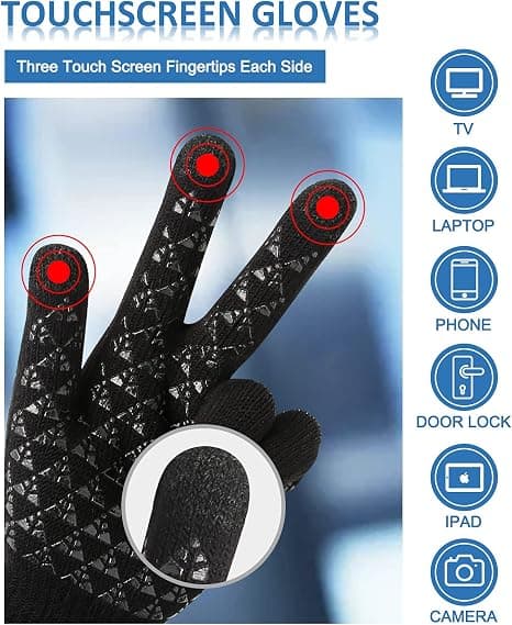 Vinterhandsker til mænd og kvinder, opgraderede touch screen anti-slip varme