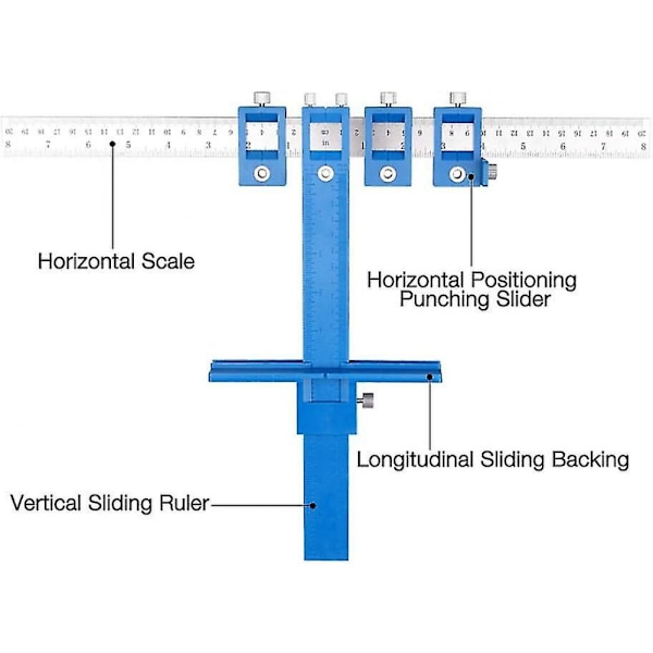 Punch Locator Borguide, Skuffehul Locator Borguide, Dør- og Skuffegreb Borjig Guide