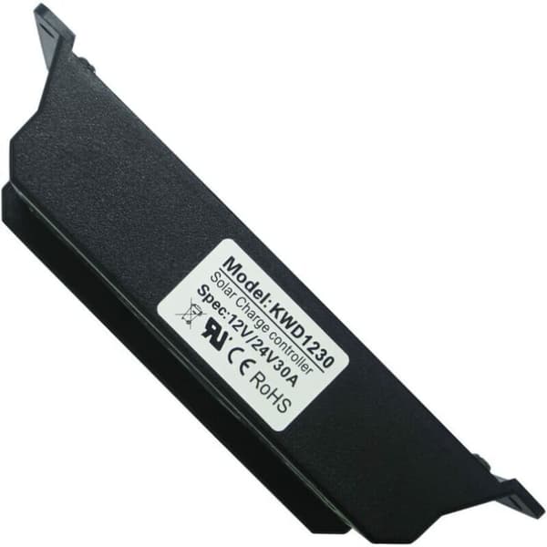 PWM solcellepanel-laderegulator, 12V/24V, 30A, LCD-display, dobbelt USB-port