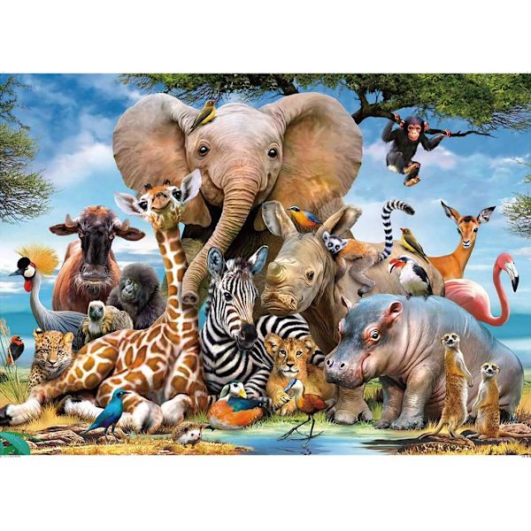 Jigsaw-puslespil 1000 brikker til voksne Jungle Wild Animals Puzzle Familiespil