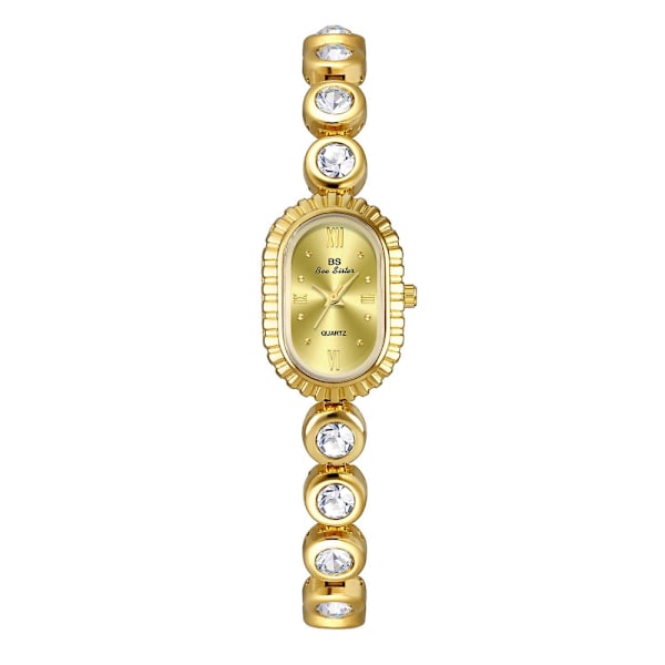 Damklocka Mode Liten och Elegant Oval Båge Fint Smycke Armbandsklocka