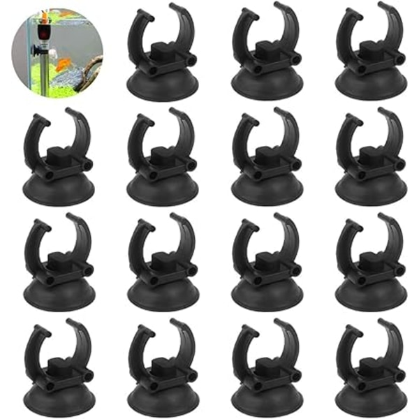 Aquarium Suction Cup 24 Pieces Aquarium Suction Cup Support Clips for Heater Aquarium Suction Cup Black Plastic for Water Tube