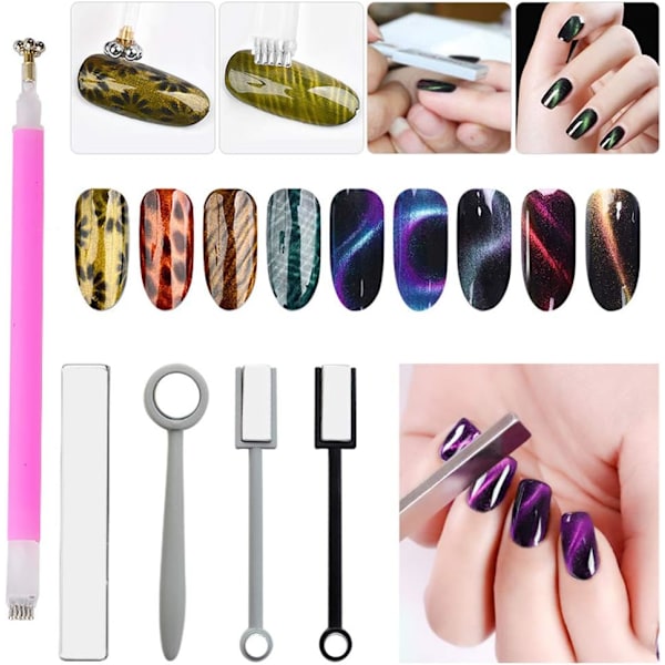 5 st Nail Magnet Tool Set, Högkvalitativ Förbättrad Version Nail Ma