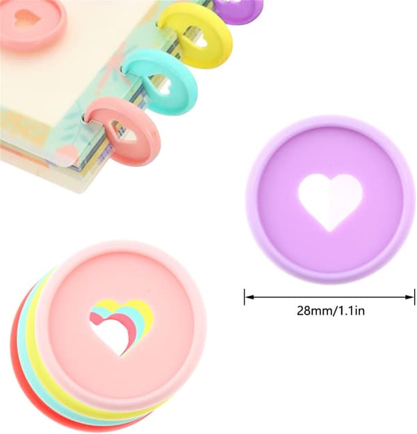 50 st plastbindningsskivor Mini bindningsskivor för DIY-anteckningsböcker