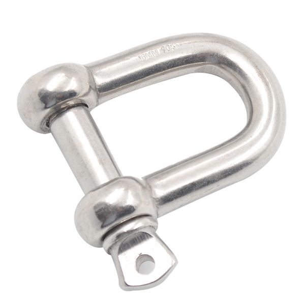 4 st D-formade schacklar M8 D-länkar krok schackelklämma 304 rostfritt stål D-ring schackel låsskruv schacklar för tunga lyft, bogsering, camping, sport och vandringstillbehör