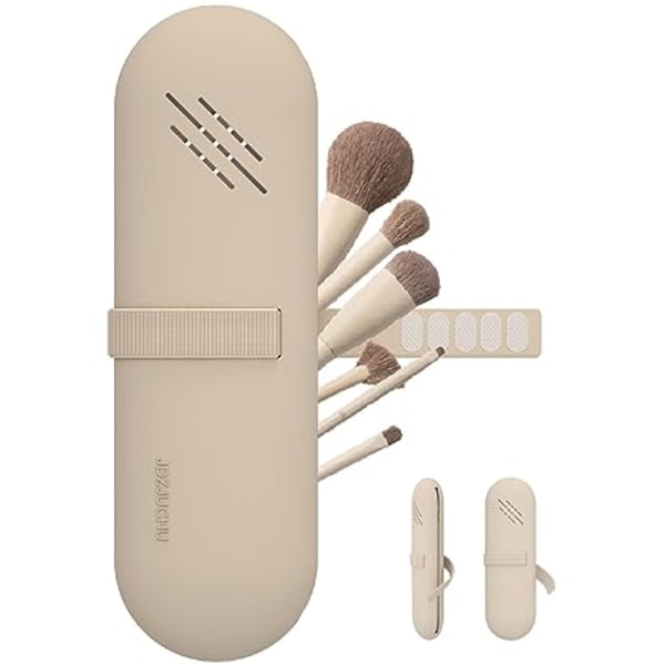 Makeup Brush Organzier Taske, Bærbar Stand-Up Makeup med høj kapacitet