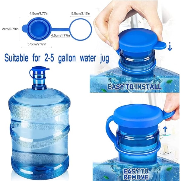 Vesikannun cap, ympäristöystävälliset vesipullon korkit, uudelleenkäytettävä kannun cap, 5 gallonaa
