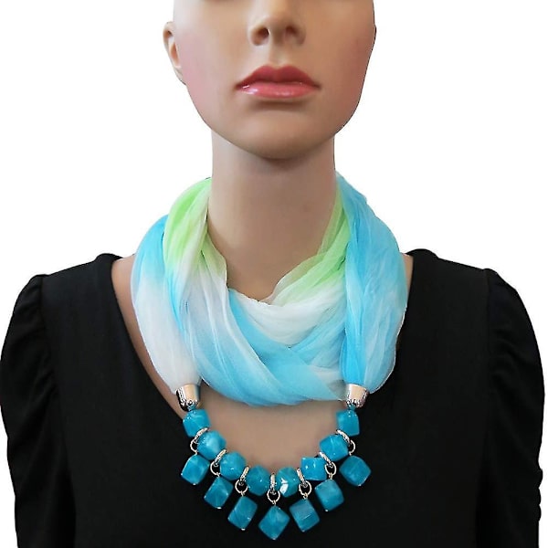 Chiffon skjerf for kvinner med halskjede - Elegant solbeskyttelse for sommeren