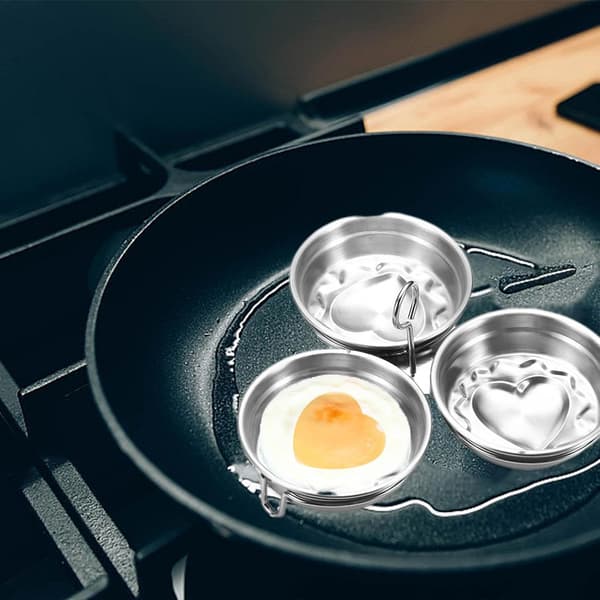 Eggkokerpanne i rustfritt stål med non-stick-kopper | Multifunksjonell eggdamper kompatibel Perfekte posjerte egg, pannekaker og mer | Eggform Cooke