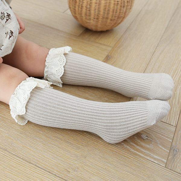 Lasten tyttöjen jalkalämmittimet Kettu polvipituinen sukat Puuvilla Suloiset sukat Lapsi Kevätvaatteet Pojalle Unisex Taapero Piirretty sukat Khaki M