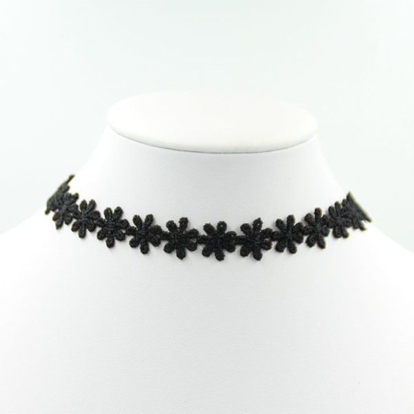 10-pack Choker Halsband Svart Klassisk Sammet Stretch Gotisk Svart Set