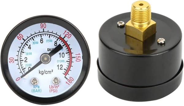Trykkmåler, Luftkompressor Trykkmåler Y40 Jernhus Trykkmålingsinstrument Måler Svart