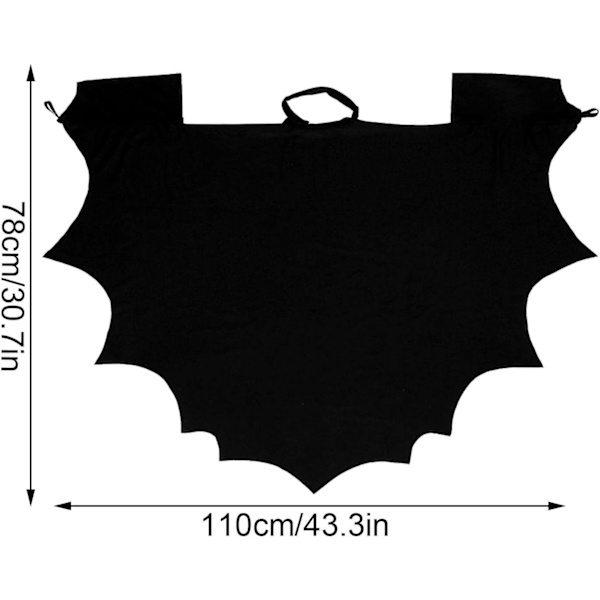 Fladdermus Kappe til Børn, Børne Vampyr Fladdermus Kappe, Halloween Udklædningskostume, Va