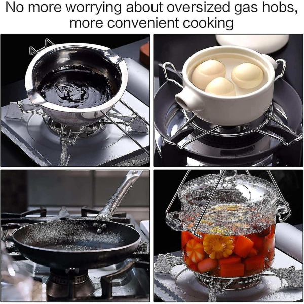 Sett med 2 rustfrie stål gassredusere for gassplate, underlag, wok, gasskomfyr, gasskomfyr, underlag, kaffe