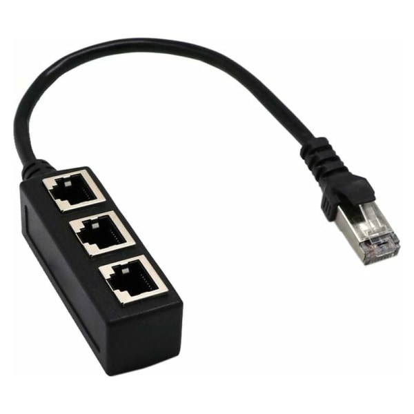 RJ45 Netværk 1 til 3 Port Ethernet Adapter Adapter Kabel Netværkskabel Splitter