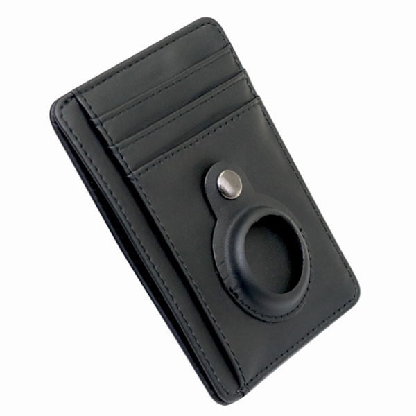 Korttikotelo RFID-signaalin estolla ja Airtag-pidikkeellä Musta