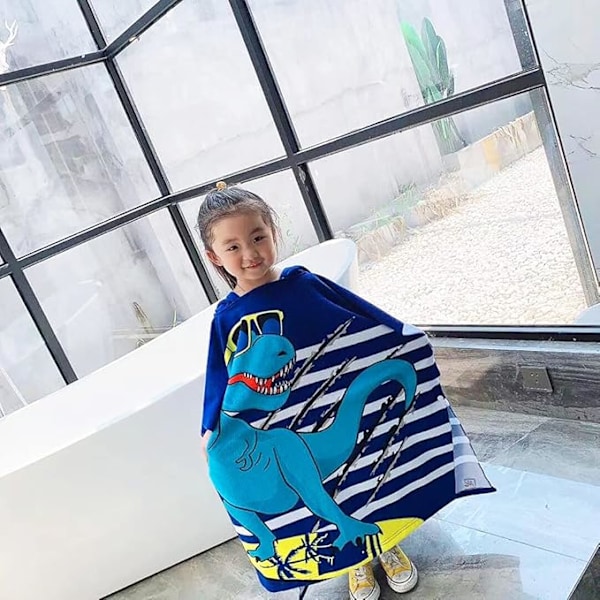 Barn Badhandduk, Barn Strandhandduk Huvad Bad Poncho Super Mjuk Bad Cape Badrock för Flickor Pojkar Åldrar 6-14, Polyester Blandning
