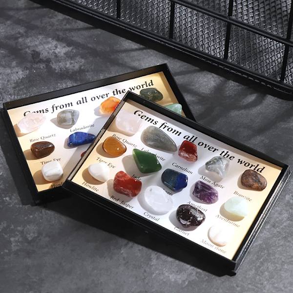 Stenkollektion Mix Gems Kristaller Naturliga Undervisningsmineralmalm Prover