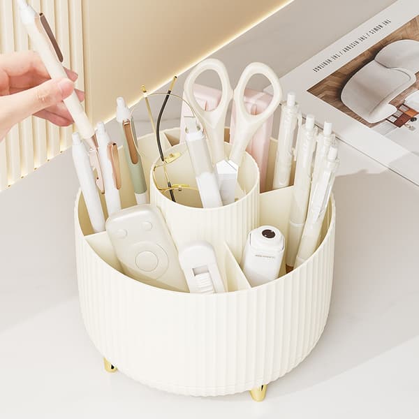 360° roterende makeup-arrangør - Makeupbørsteholder med 5 rum
