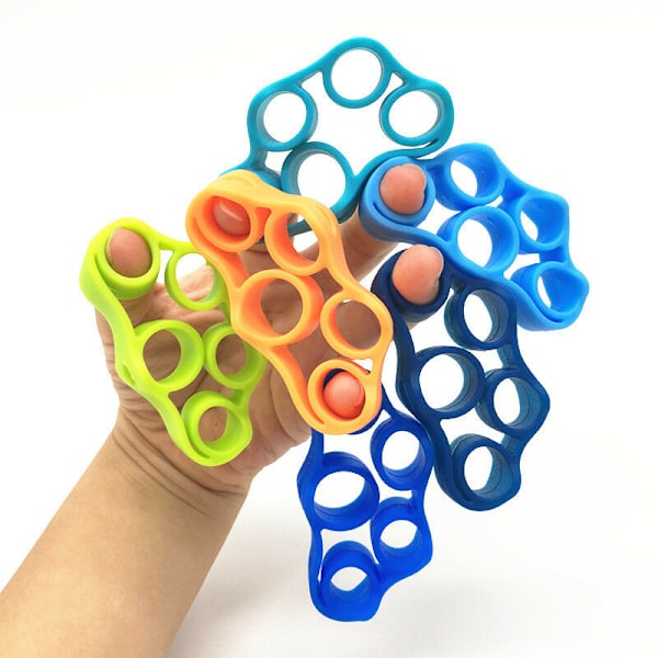 Blå Lake Silikon Fingerträningsdragare Mus Hand Fingerövningstränare Liten Fem Finger Fitness Dragare-Finger Stretching Exerciser, 8.8LB