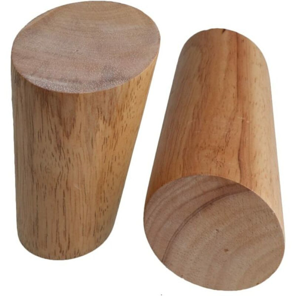 Set med 4 lutande möbelben i massivt trä 8 cm, ersättningsben med fäste