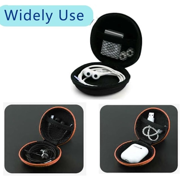 2 st Universal In-Ear Hörlursfodral - Hårt Skyddande Fodral för Öronproppar, Kabel - Multifunktionellt Bärfodral Orange, 8*8*3,5cm