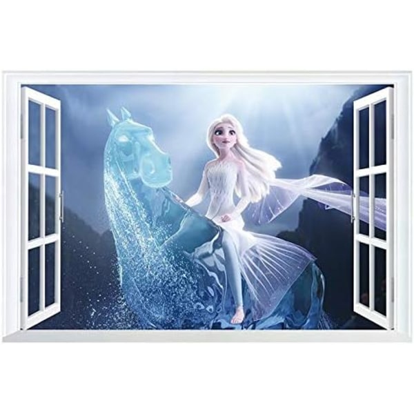 2 stk. Frozen Disney veggklistremerker Frozen stue flyttbare Elsa veggklistremerker