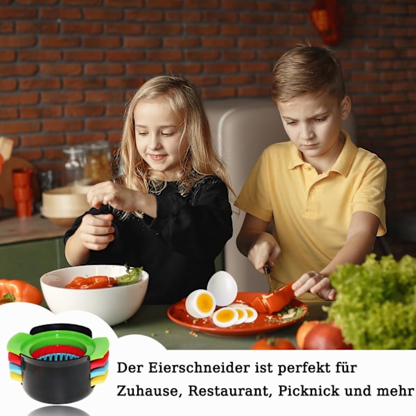 Eggkutter, 4 i 1 Egg Slicer i Rustfritt Stål, for Hardkokte Egg, Jordbær, Kiwi