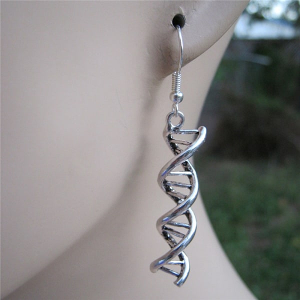 Øreringe DNA Spiral Rustfrit krog Sølv