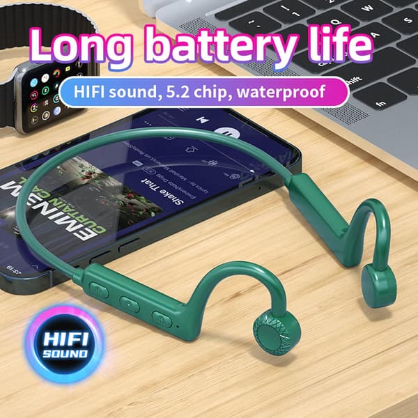 Trådløst Bluetooth-headset med knogleledning - Bluetooth 5.0 trådløse øretelefoner