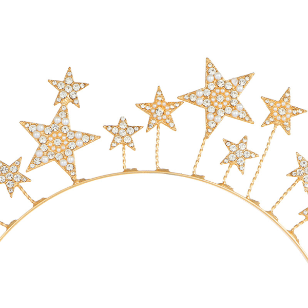 Rhinestone Stars, Glitter Pannband, Sparkling Star Tiara Kronprinsessan Hai