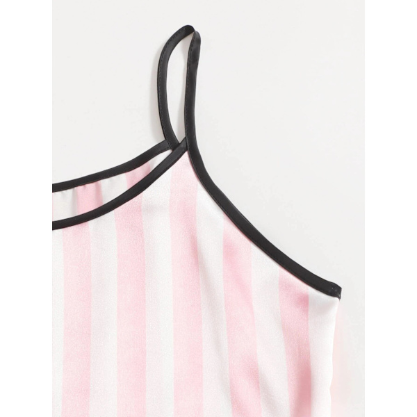Kvinners Silke Satin Pyjamas Sett 4 Deler Nattøy Loungewear Pj Sett L