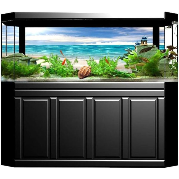 Akvarieplakat, sjøstjernemalerier Akvariebakgrunn 3D-plakat PVC Selvadhesiv Akvarielandskap for fisketank Akvariedekorasjon (61 * 41 cm)