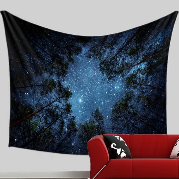 Psykedelisk galaxkonstellation 150x150cm tygväggdekor för sovrum Li