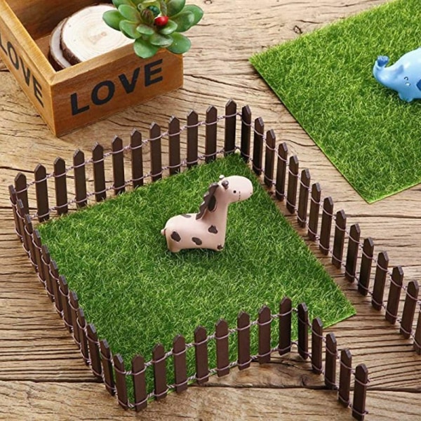 2 stk Miniatyrhage Gjerde Mini Gjerde Tregjerde Kanting Liten Gjerde Gar