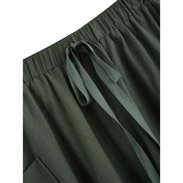 Kvinders afslappede højtaljede plisserede A-line midi-nederdel med lomme XL