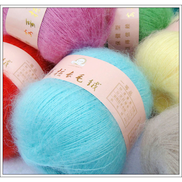 50g/Rull Myk Angora Mohair Garn til Strikking Hekling Håndverk Lang
