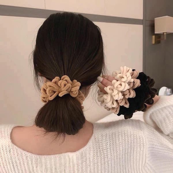 5 stk Stoff Hårbånd Blomst Høy Elastisk Dame Gummibånd Hårbånd